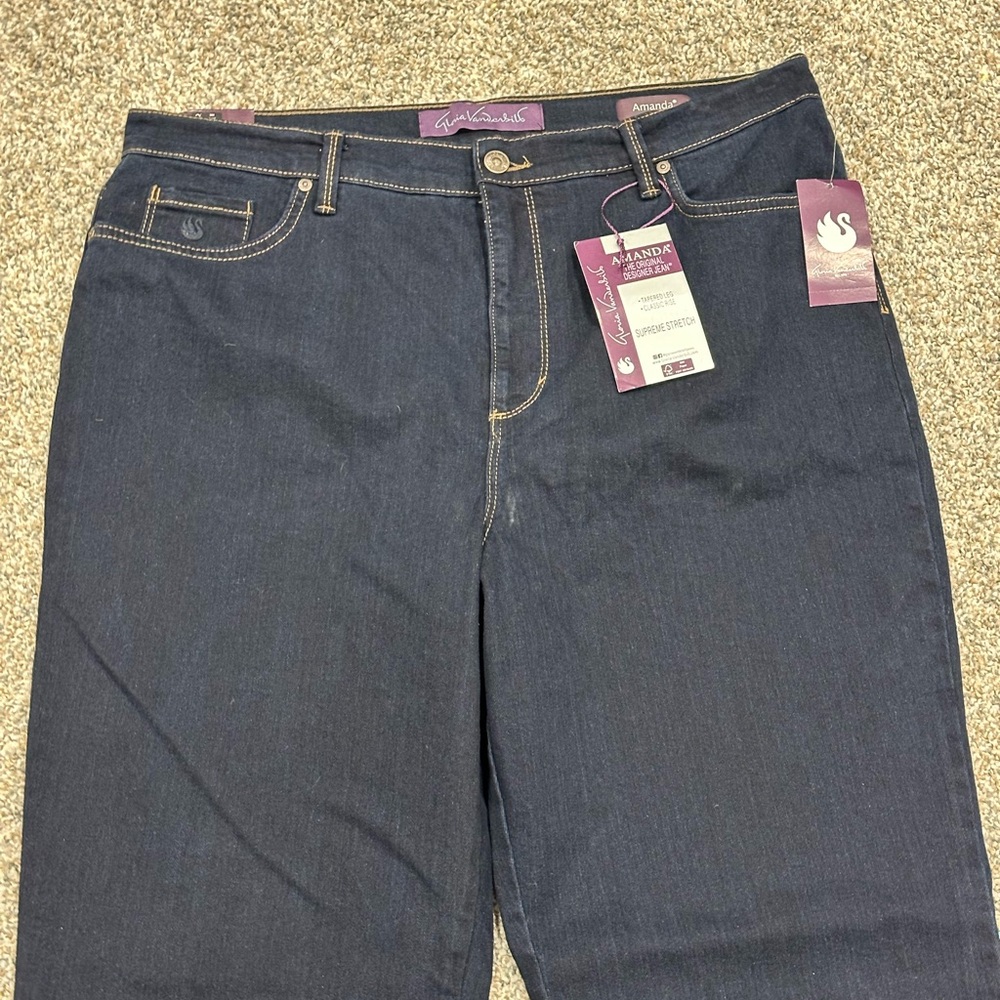 Gloria Vanderbilt 16 XL Jeans Navy Blue Stretch Slimming Amanda High Rise NWT - Picture 6 of 11